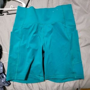Teal workout shorts